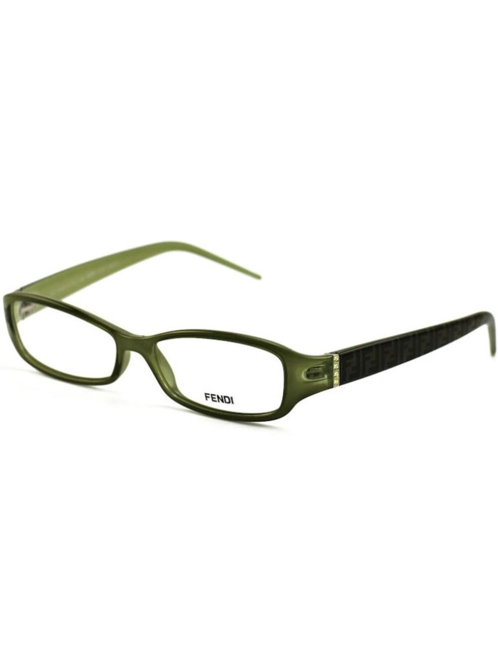 Fendi Optical Women's FF838R 316 Green Rectangular Eyeglasses Frames-Rxable